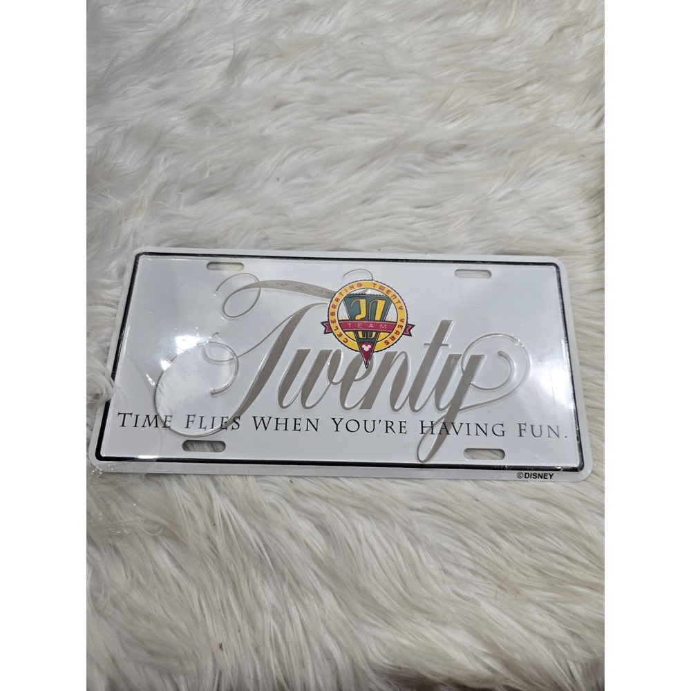 Disney Cast Team Exclusive Celebrating 20 Years Metal License Plate / Sign